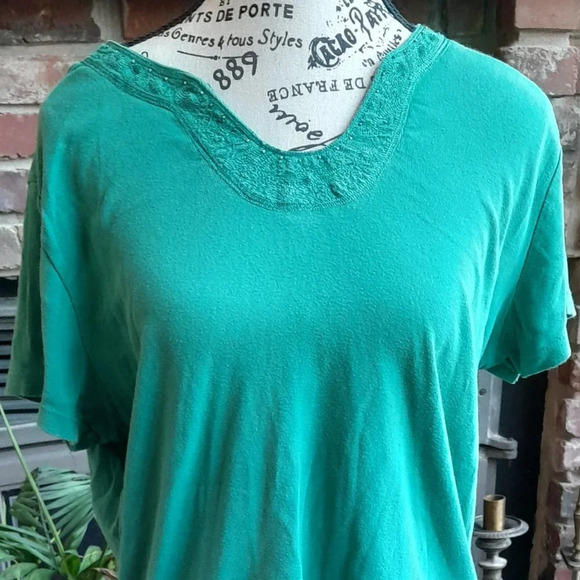 St John's Bay Green Embellished Top - Picture 1 of 4